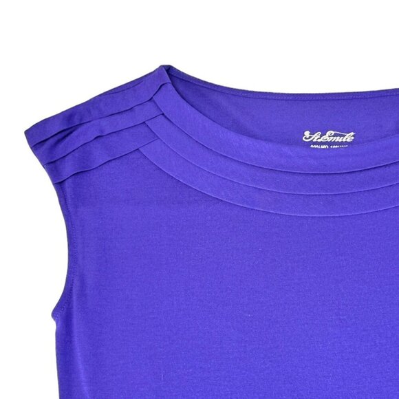St. Emile Sleeveless Top Sz. 6 Purple Modal Cashmere Blend Ballet Neck Preppy - Picture 8 of 12